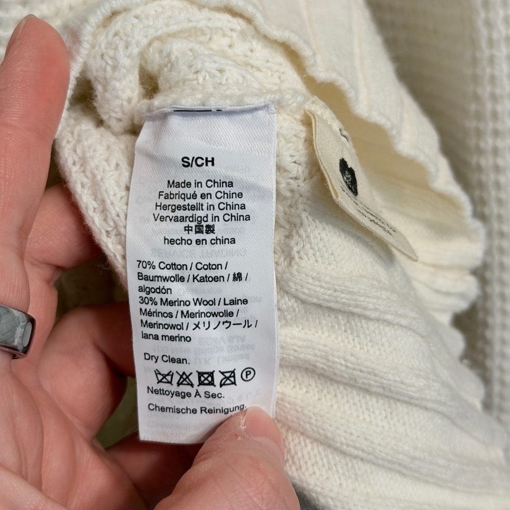 Madewell Eastbrook Cross-Back Cotton/Merino Wool Turtleneck Sweater - Size Small - Picture 4 of 6